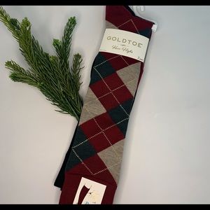 GoldToe  Knee Highs Argyle 2 pack